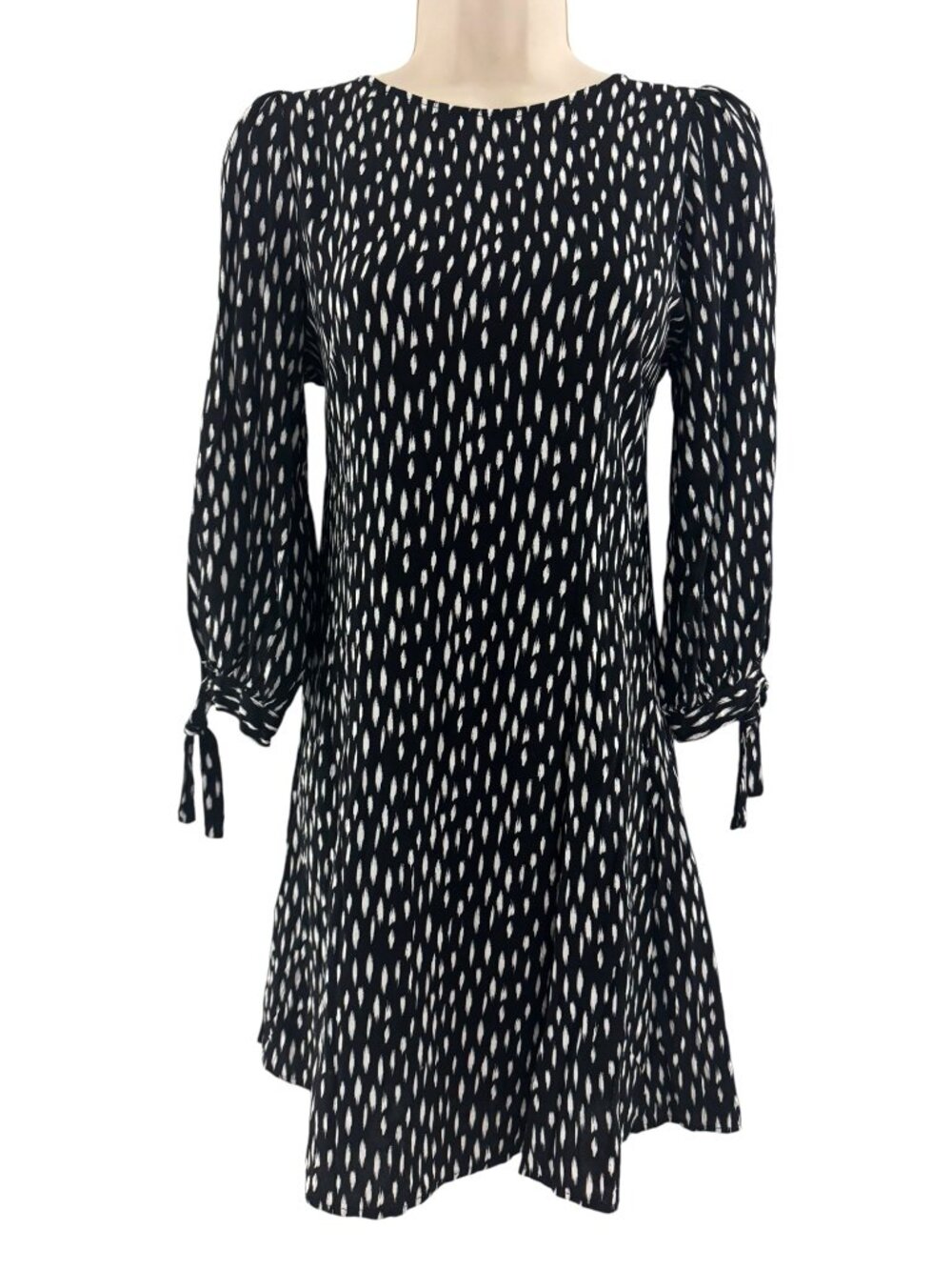 Anthropologie Velvet by Graham & Spencer Black + White Print Mini Dress Size S
